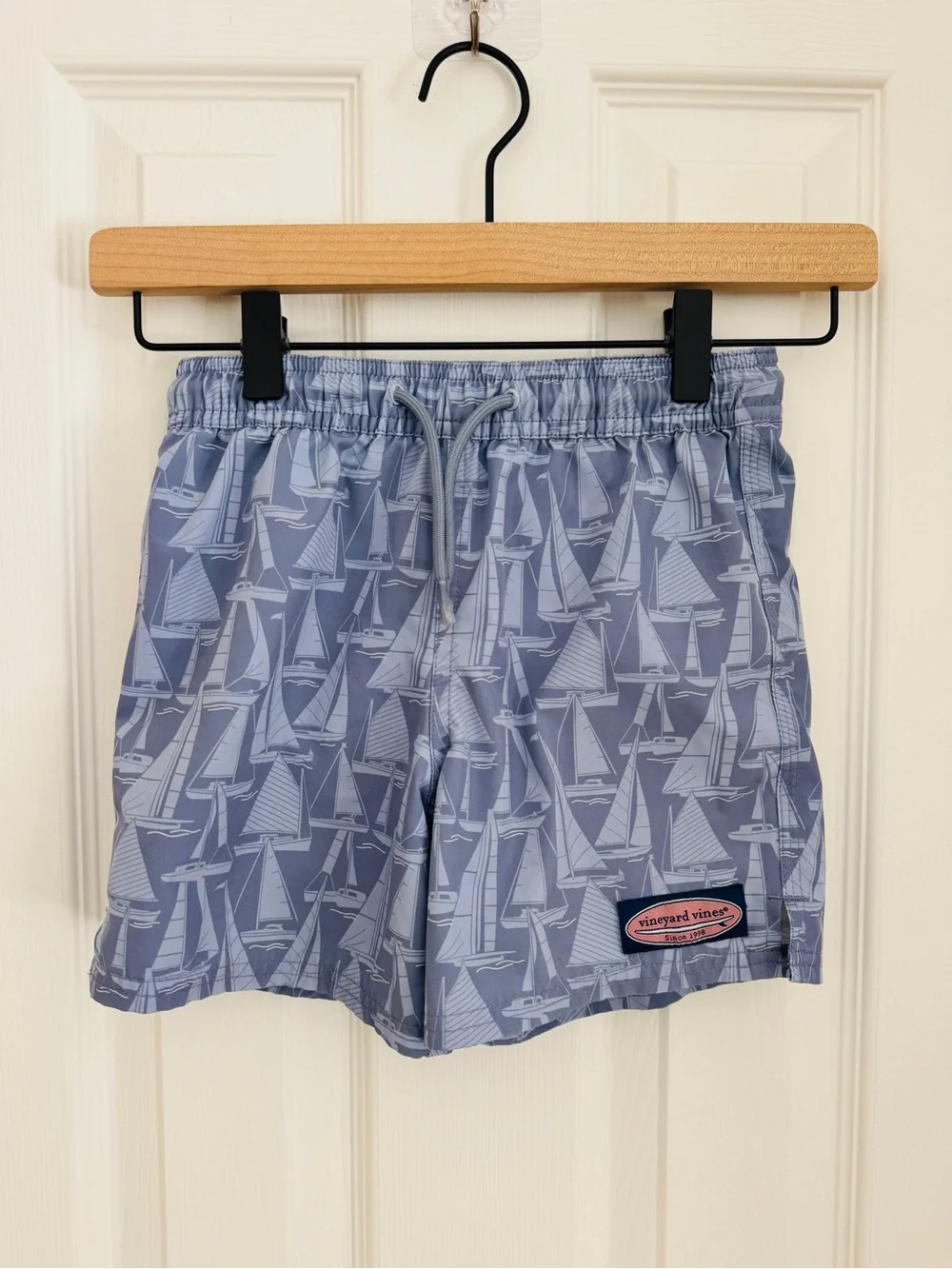 Vineyard Vines Pink Fish & Blue Sail Reversible Swim Shorts